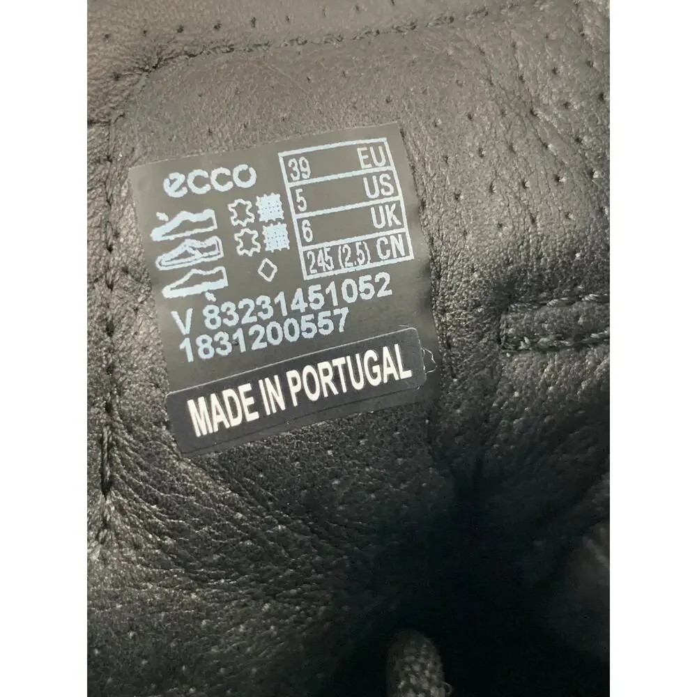 Ecco Exostrike Leather Mid-Cut Outdoor Boots Black Dyneema Men's 39 US 5 5.5